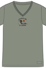 Life Is Good Women's Leave Me a Loon Short Sleeve Crusher Vee