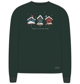 Life Is Good Women's Winter is for the Birds Houses Long Sleeve Crusher Tee