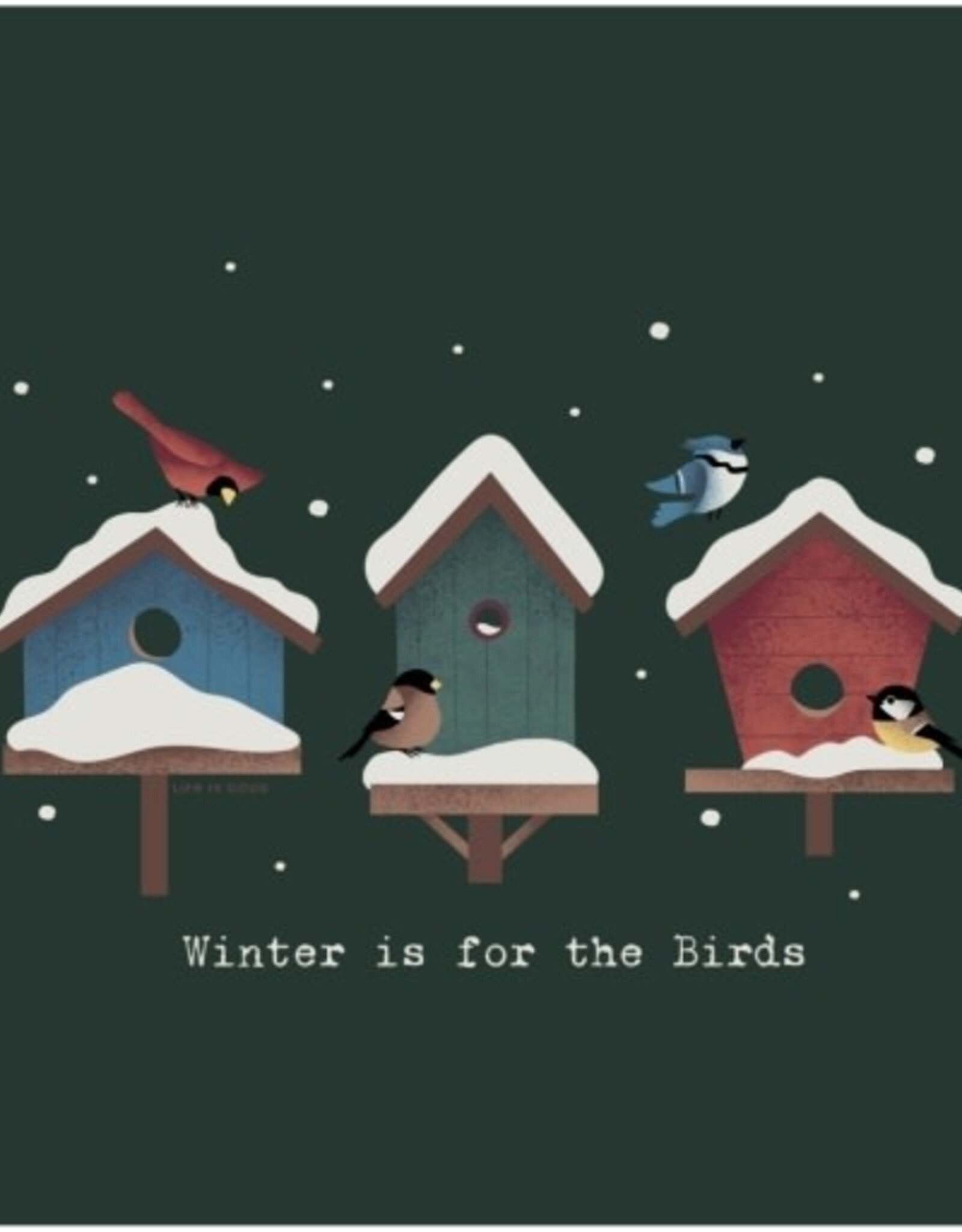 Life Is Good Women's Winter is for the Birds Houses Long Sleeve Crusher Tee