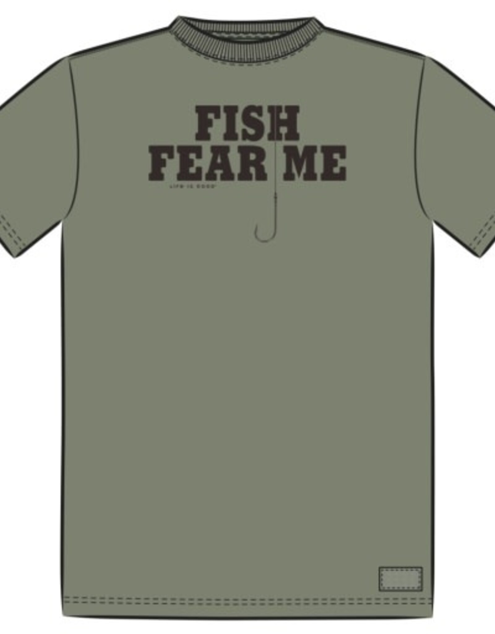 Life Is Good SALE Men's Fish Fear Me Hook Short Sleeve Crusher Tee