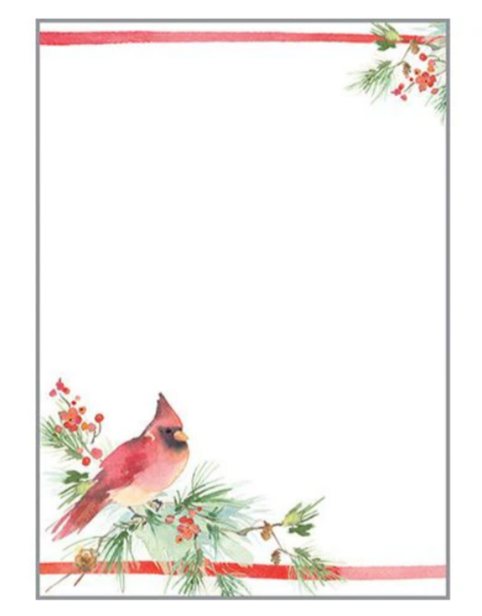 Gina B. Designs, Inc Memo Pad -  Cardinal Pine Berries