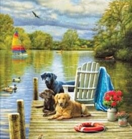 Pumpernickel Press Dogs at the Lake Birthday Greeting Card