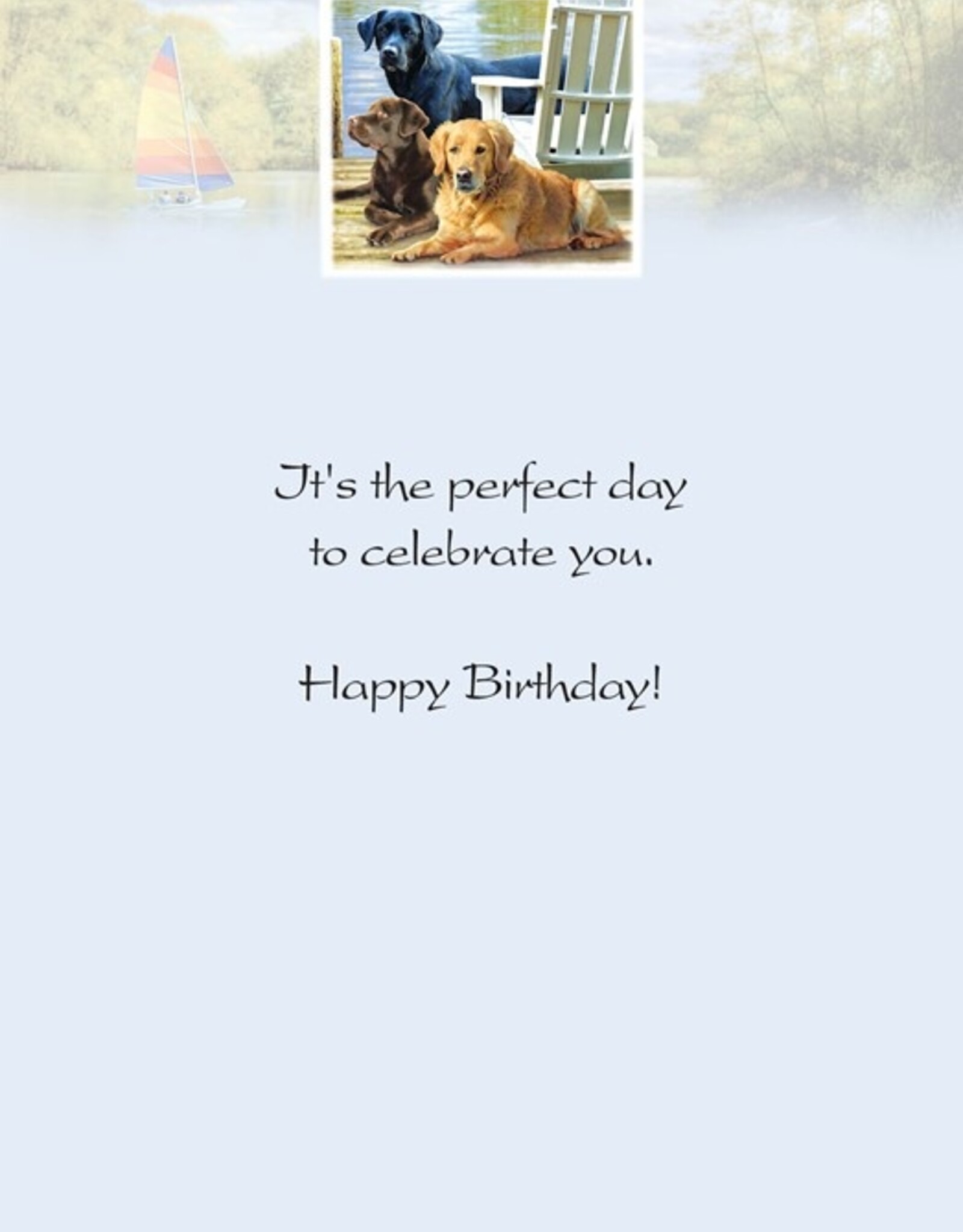 Pumpernickel Press Dogs at the Lake Birthday Greeting Card