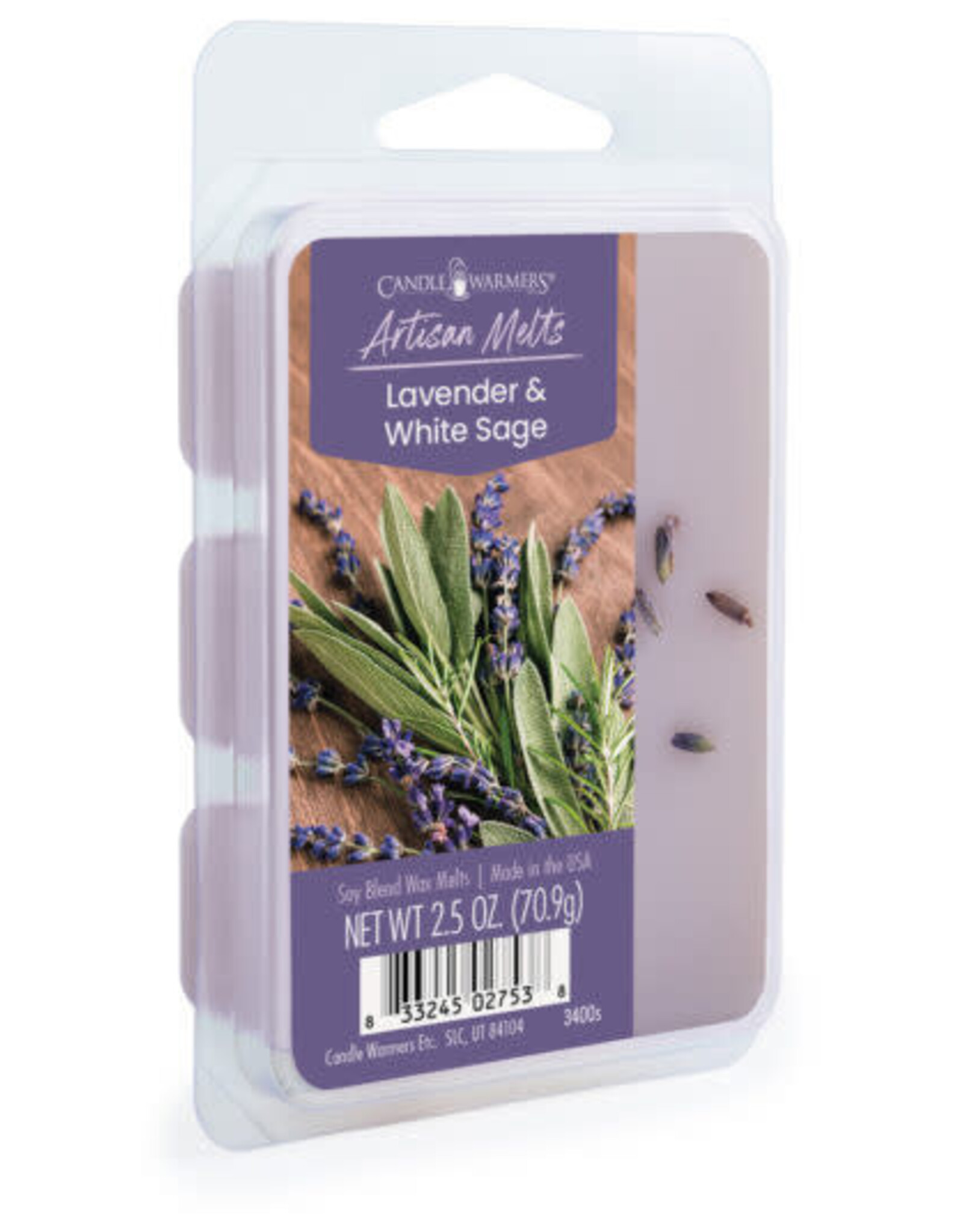 Candle Warmers Artisan Wax Melt - Lavender & White  Sage