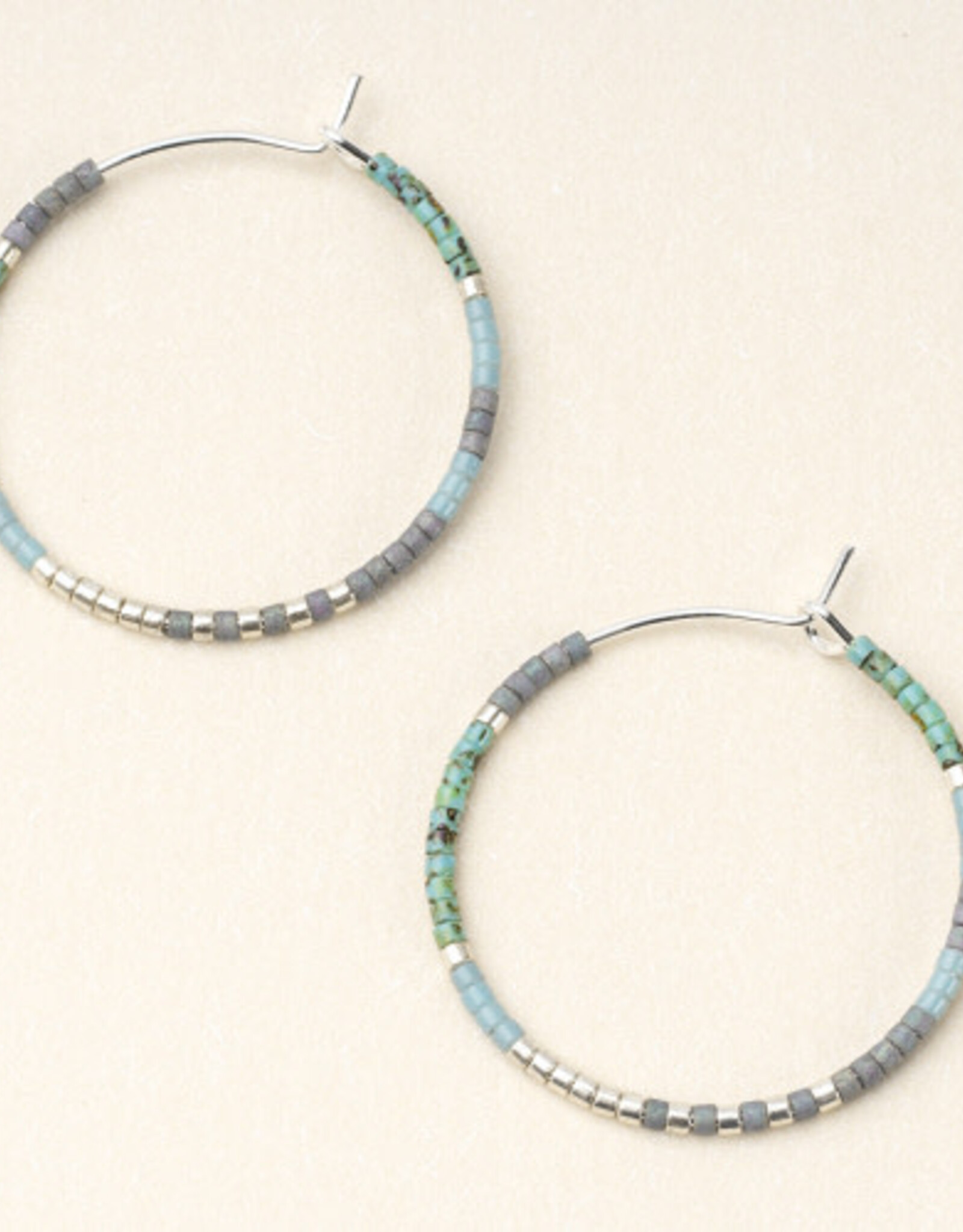 Scout Chromacolor Miyuki Small Hoop Earrings - Turquoise Multi/Silver