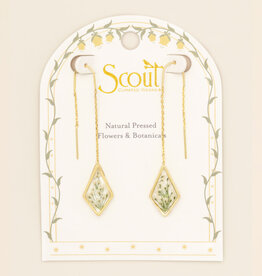 Scout Pressed Flower Thread Earring -  White Lace Flower