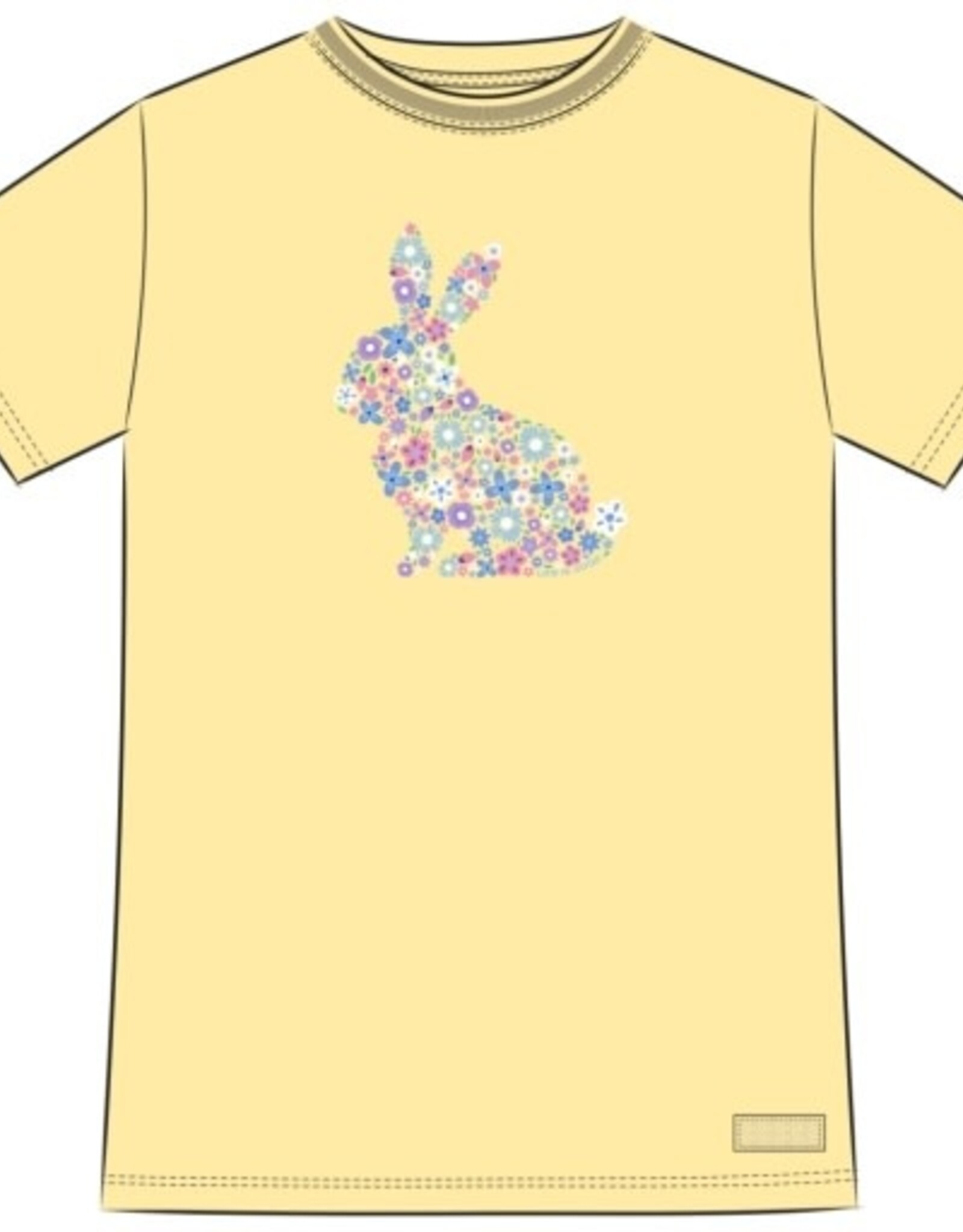 Life Is Good Women's Flower Bunny Short Sleeve Crusher Tee