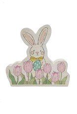Collins Painting & Design Bunny with Pink Tulips Sitter