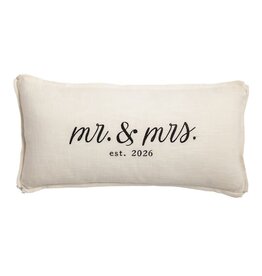 Mudpie Lumbar Mr. & Mrs. 2026 Pillow