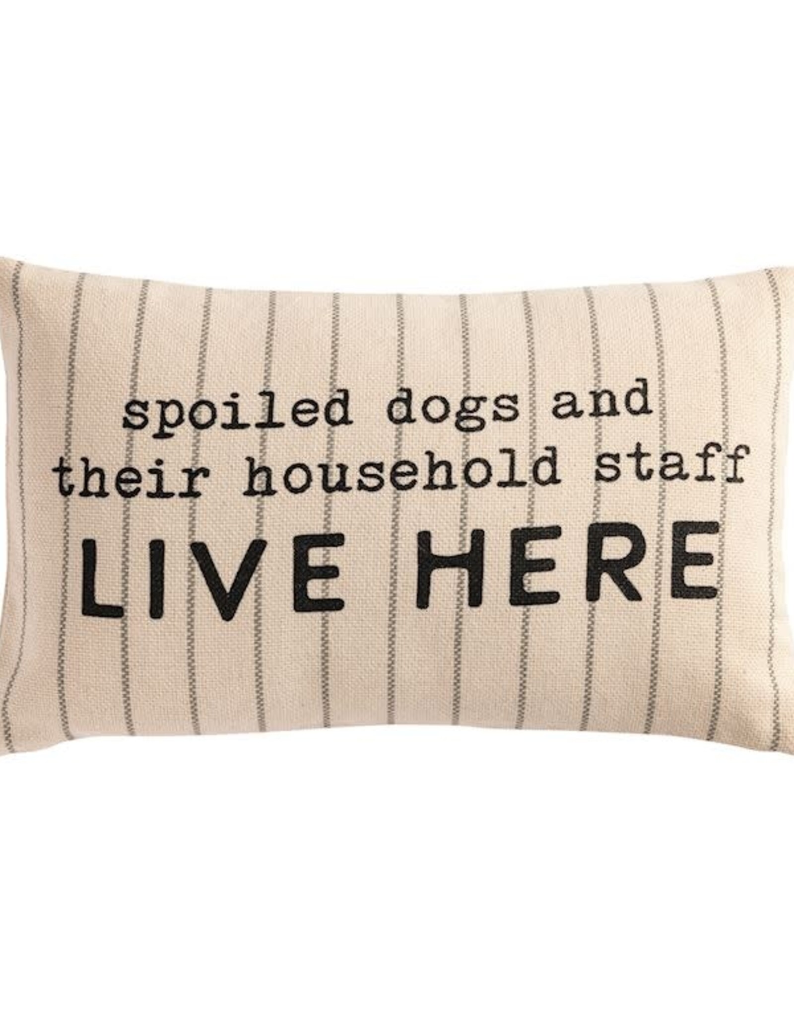 Mudpie Spoiled Pet Striped Pillow