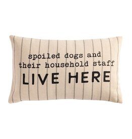 Mudpie Spoiled Pet Striped Pillow