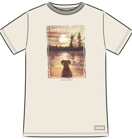 Life Is Good Women's Paws and Reflect Short Sleeve Crusher Tee