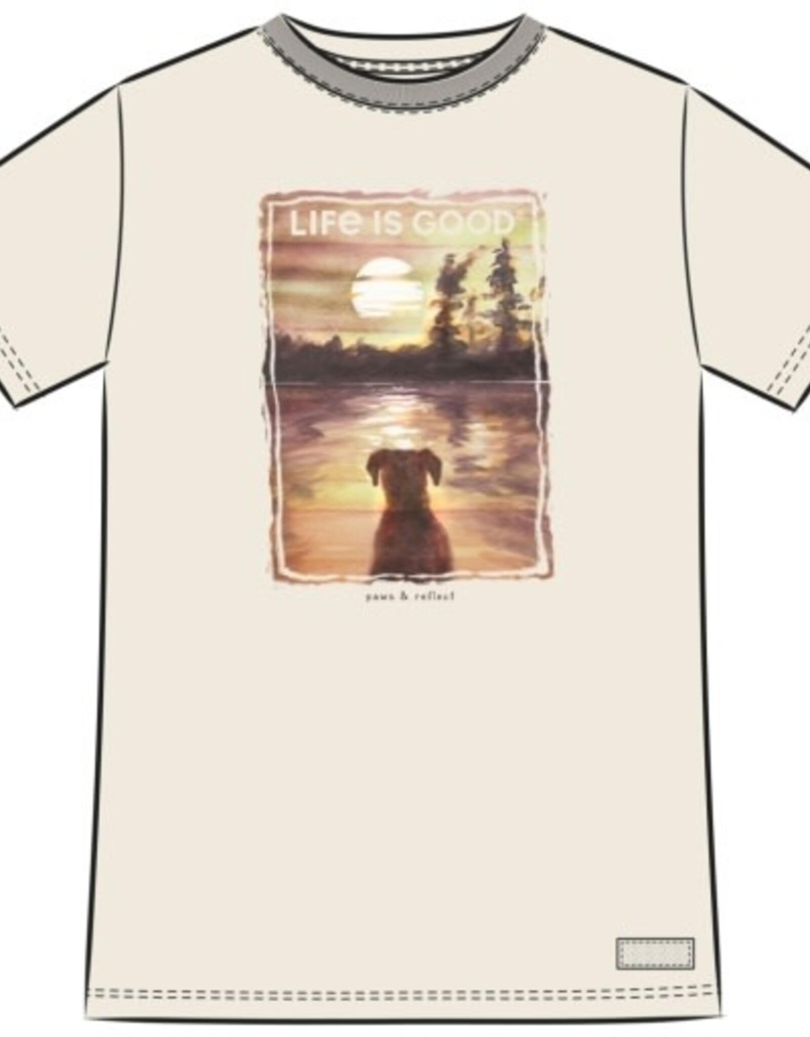 Life Is Good Women's Paws and Reflect Short Sleeve Crusher Tee