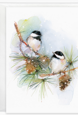 Gina B. Designs, Inc Blank Note Card Set - Chickadees on Pine