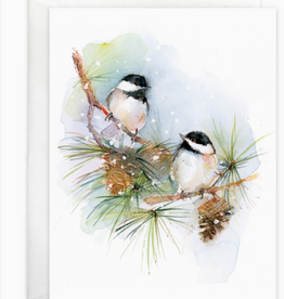Gina B. Designs, Inc Blank Note Card Set - Chickadees on Pine