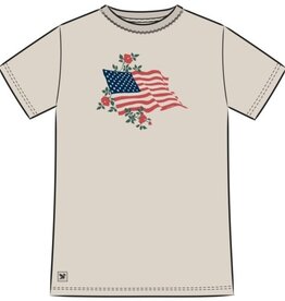 Life Is Good Women's Red Rose American Flag Short Sleeve Crusher-LITE Tee