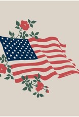 Life Is Good Women's Red Rose American Flag Short Sleeve Crusher-LITE Tee