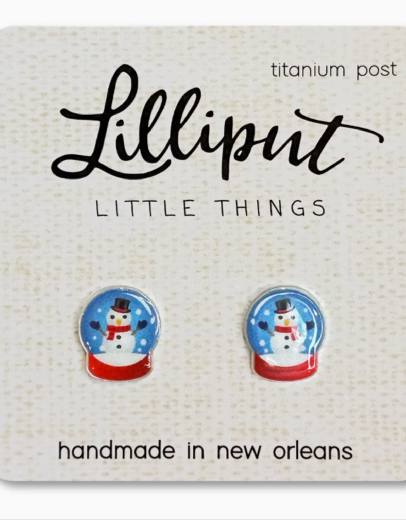 Lilliput Snowman Snow Globe Earrings