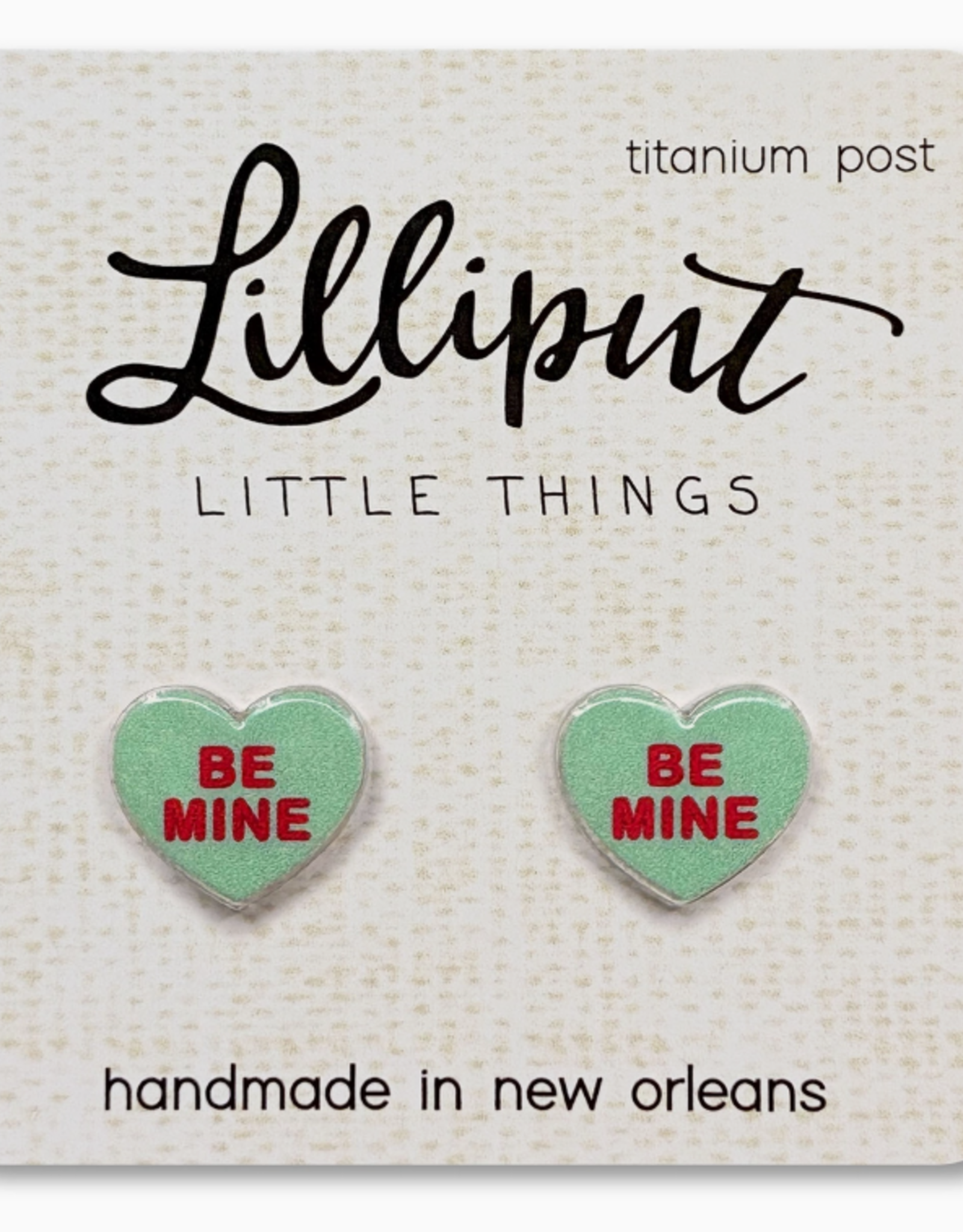 Lilliput Green Conversation Hearts Earrings