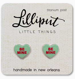 Lilliput Green Conversation Hearts Earrings