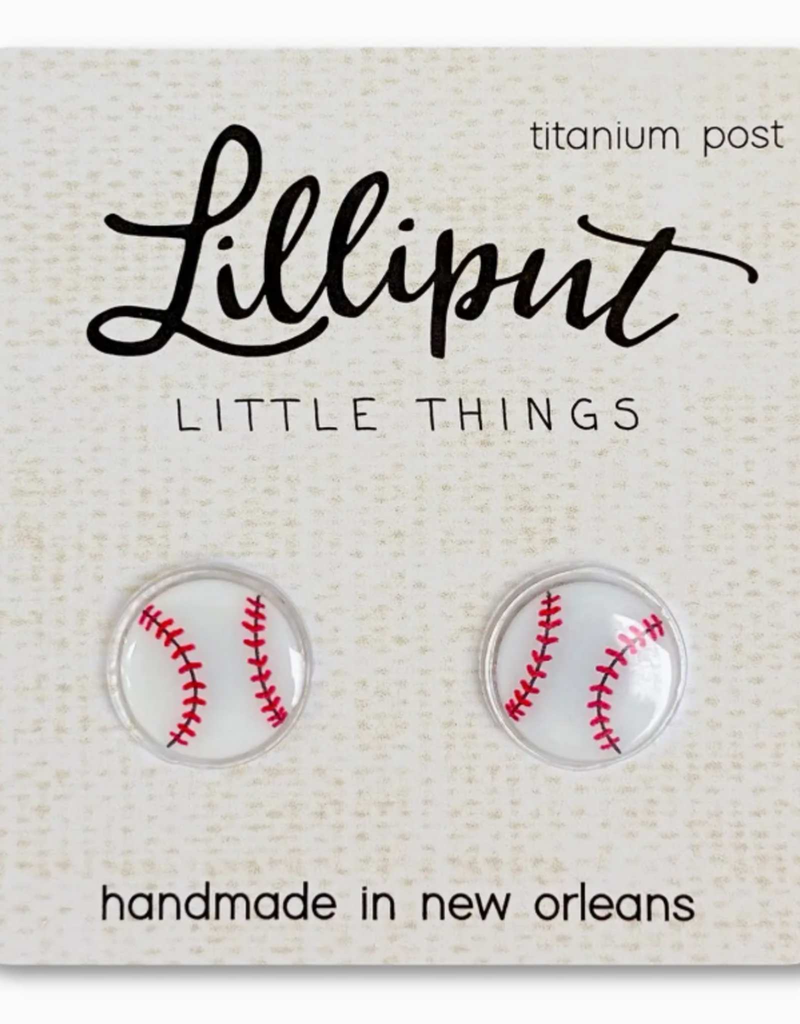 Lilliput Baseball Earrings