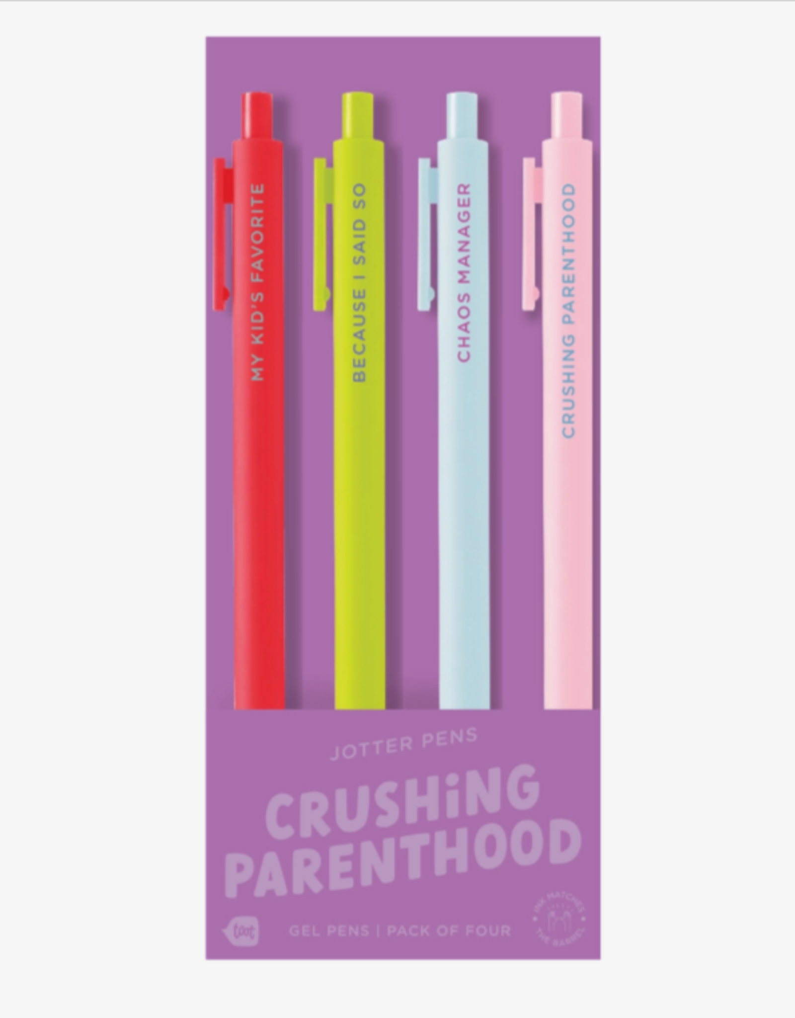 Talking Out of Turn Jotter Pen Set 4 Pack - Crushing Parenthood
