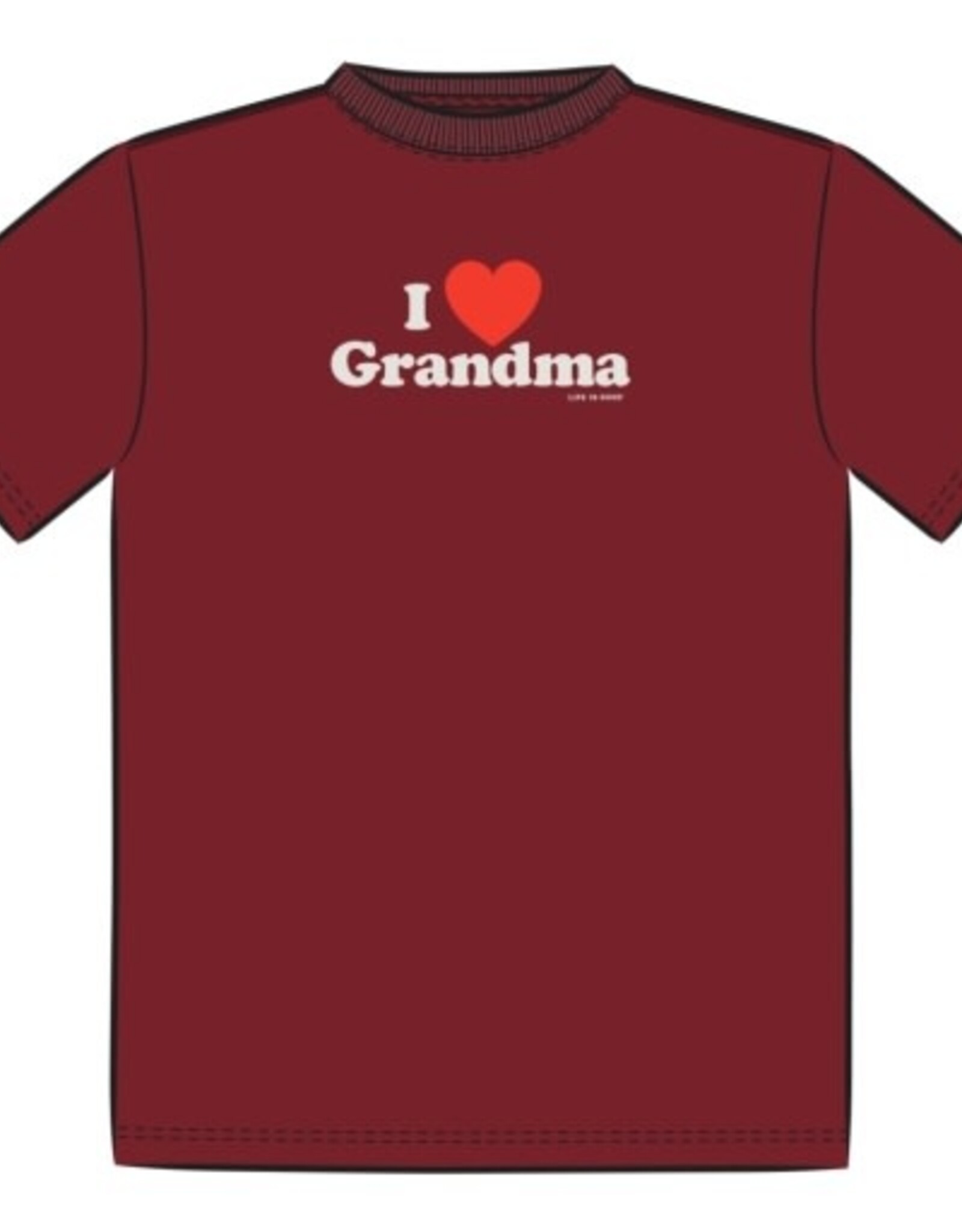 Life Is Good I Heart Grandma Short Sleeve Toddler Crusher Tee
