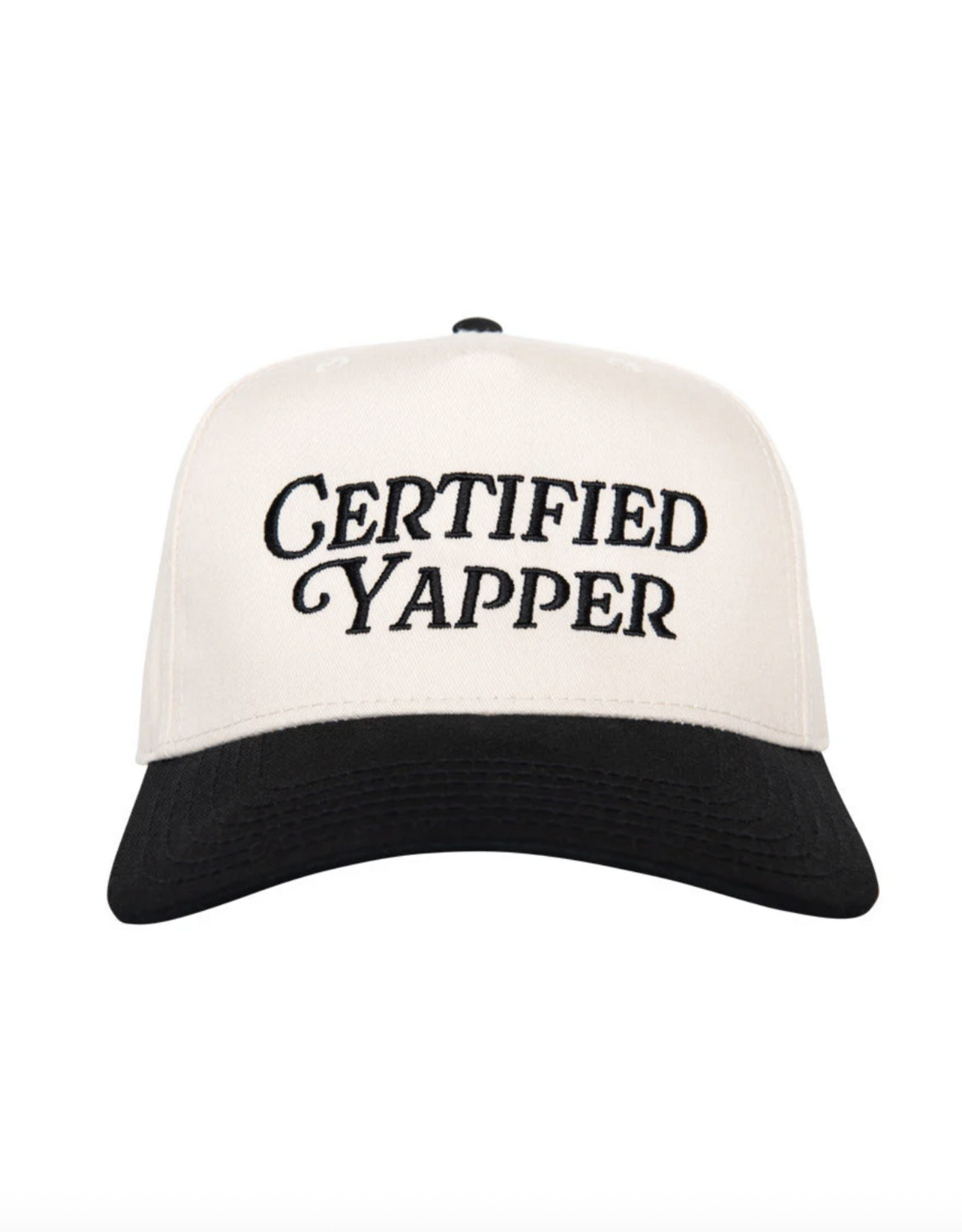 Katydid Certified Yapper Two-Toned Vintage Hat - Black & Tan