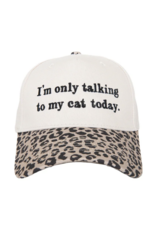 Katydid I'm Only Talking To My Cat Today Vintage Hat - Leopard & tan