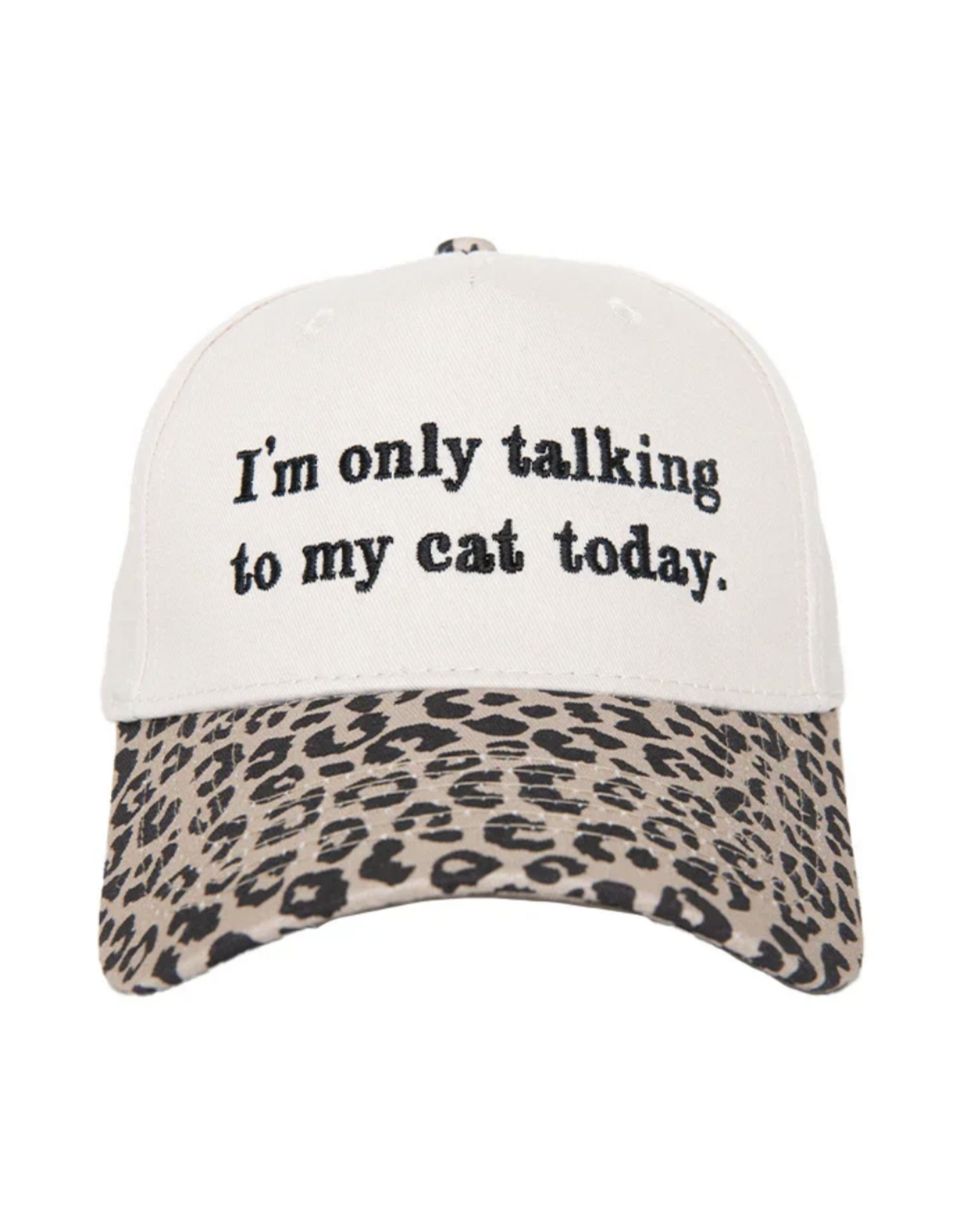 Katydid I'm Only Talking To My Cat Today Vintage Hat - Leopard & tan
