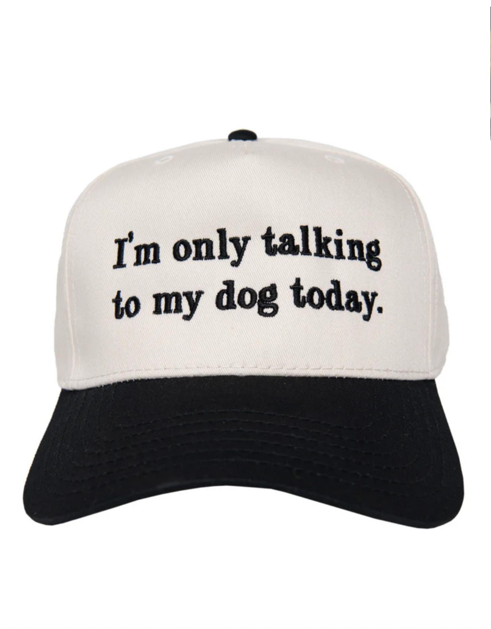 Katydid I'm Only Talking To My Dog Today Vintage Hat Black & Tan