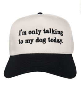Katydid I'm Only Talking To My Dog Today Vintage Hat Black & Tan