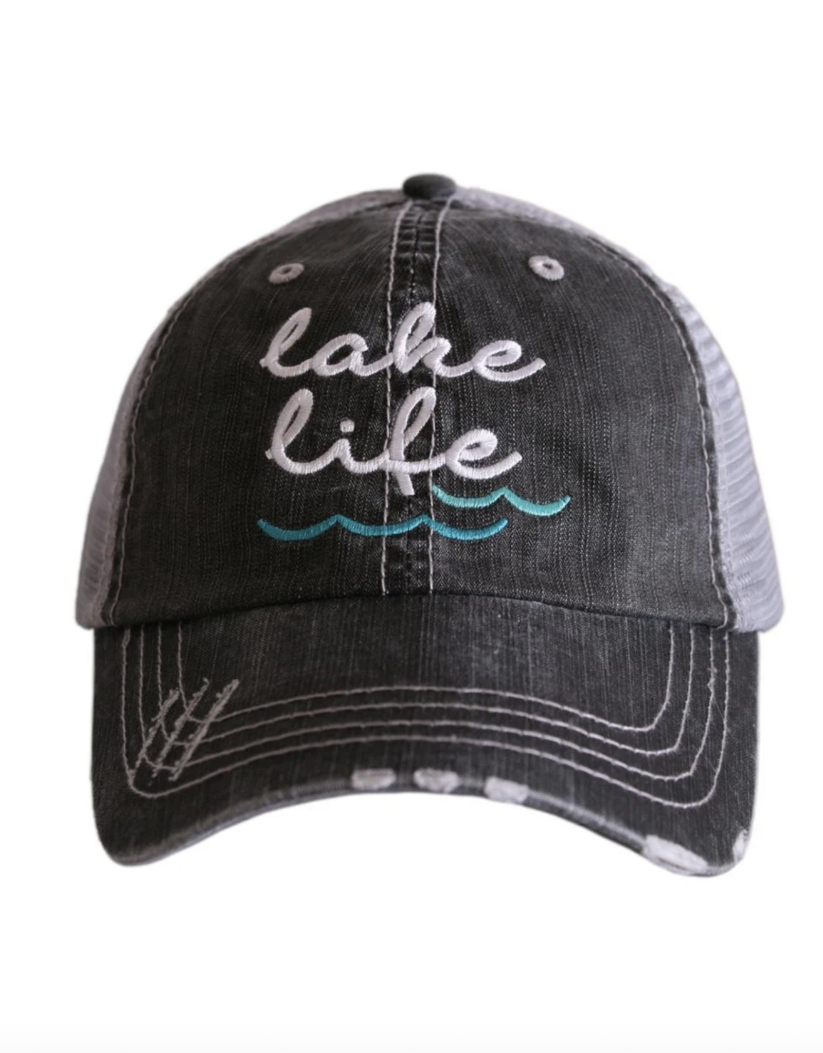 Katydid Lake Life Waves Women's Trucker Hat - Gray