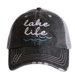 Katydid Lake Life Waves Women's Trucker Hat - Gray