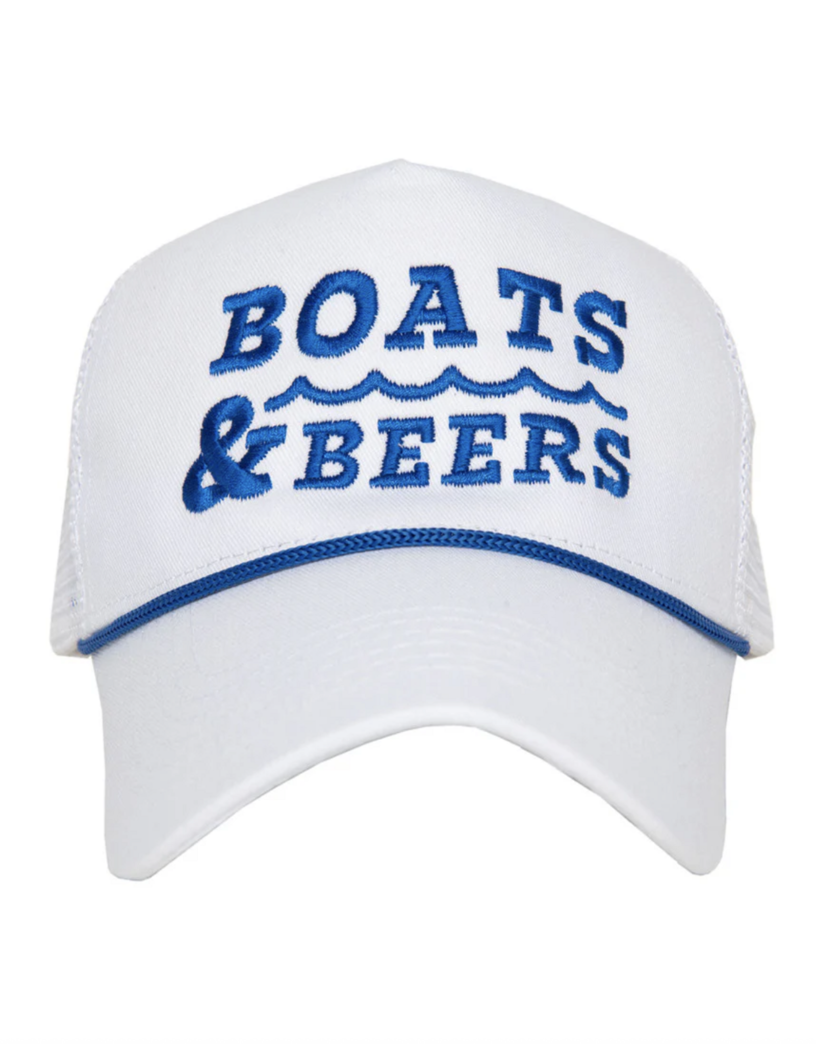 Katydid Boats & Beers Trucker Cap with Rope - White