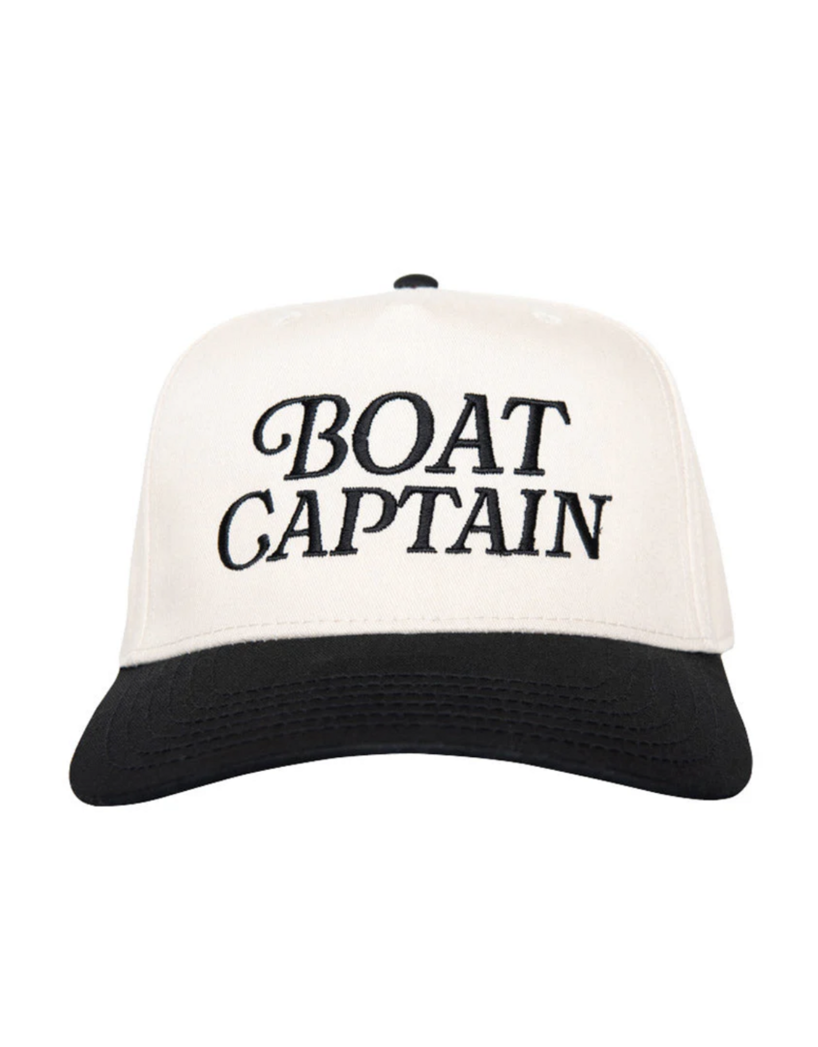 Katydid Boat Captain Two-Toned Retro Hat - Black & Tan