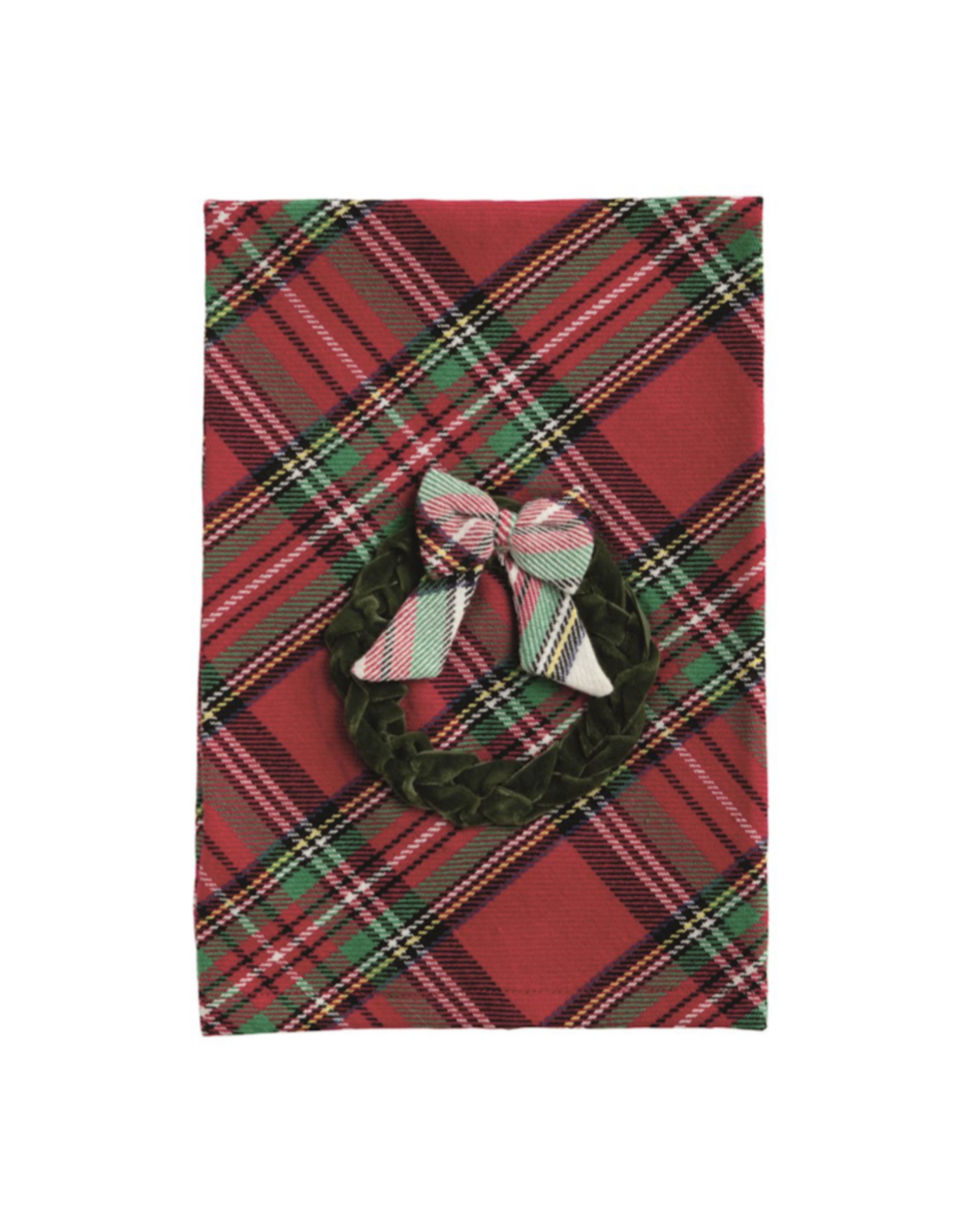 Mudpie Tartan Towel with Wreath