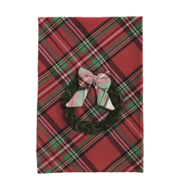 Mudpie Tartan Towel with Wreath