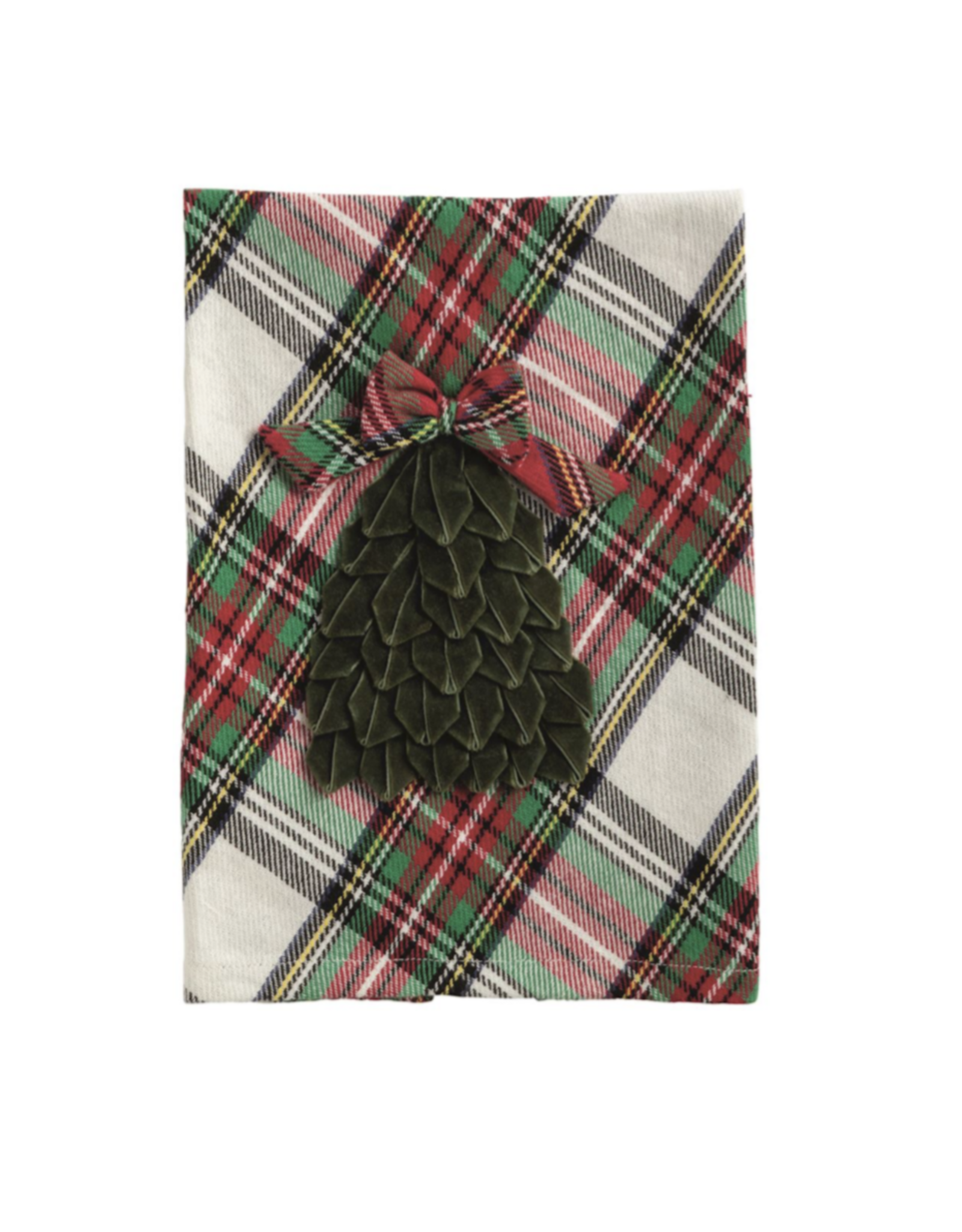 Mudpie Tartan Towel with Tree