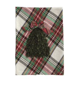 Mudpie Tartan Towel with Tree