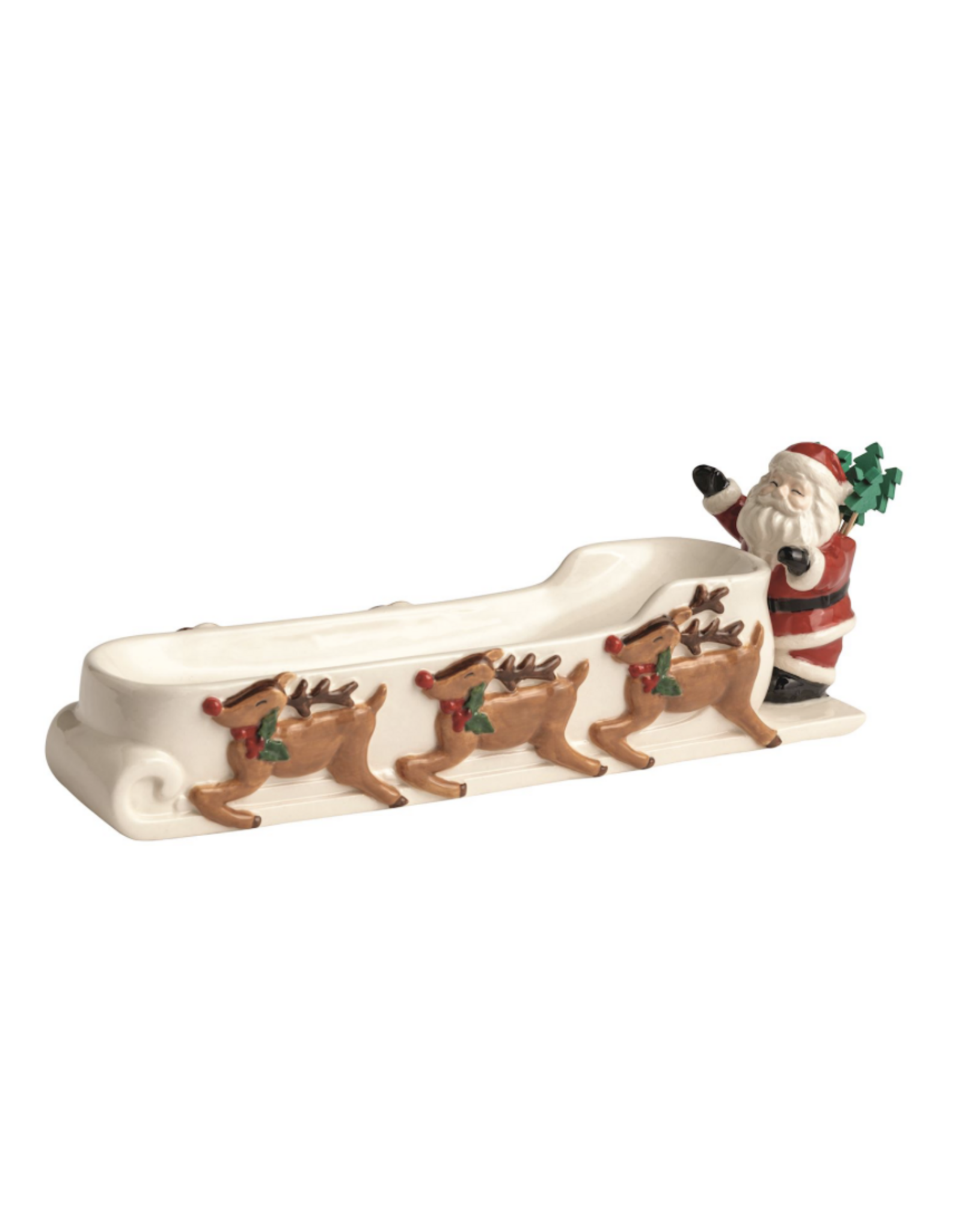 Mudpie Santa's Sleigh Cracker Dish & Toothpick Set