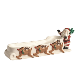 Mudpie Santa's Sleigh Cracker Dish & Toothpick Set