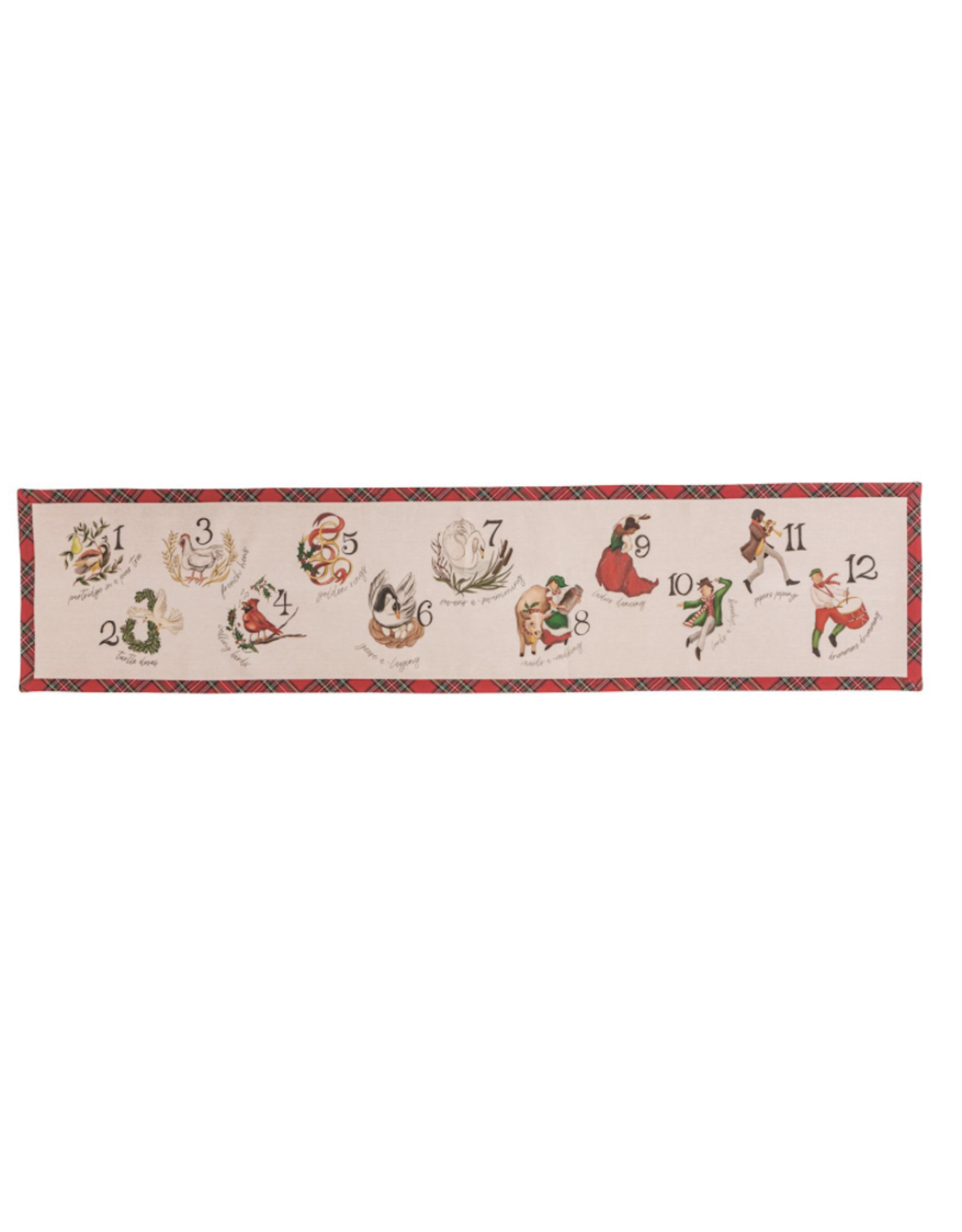 Mudpie 12 Days Of Christmas Table Runner