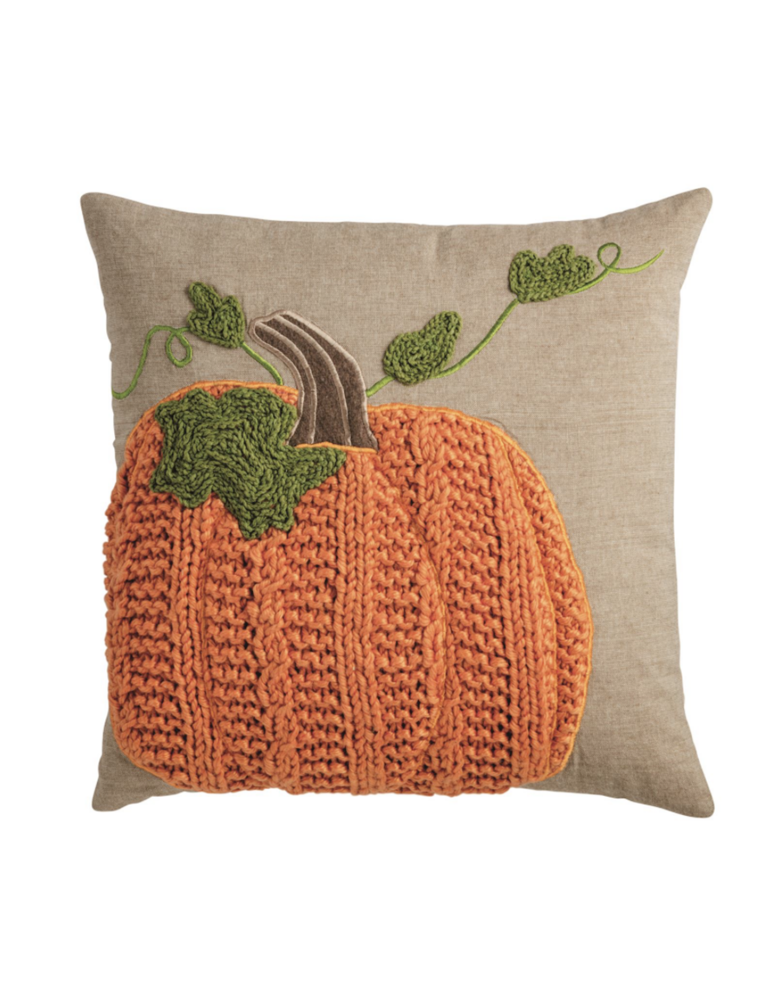 Mudpie Square Pumpkin Vine Pillow