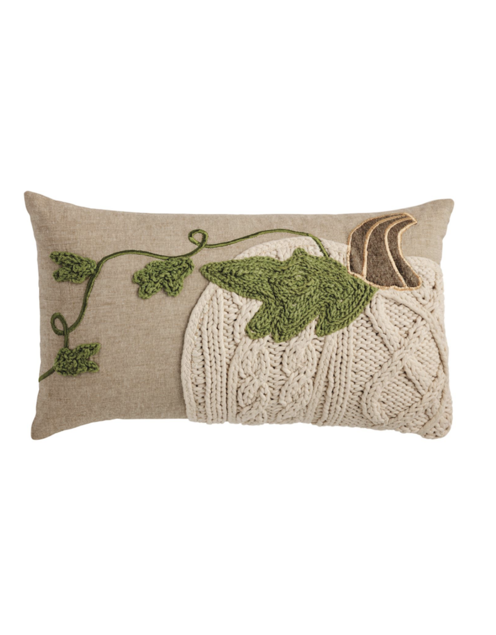Mudpie Lumbar Pumpkin Vine Pillow