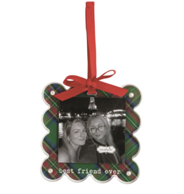 Mudpie Best Friend Ever Tartan Photo Ornament