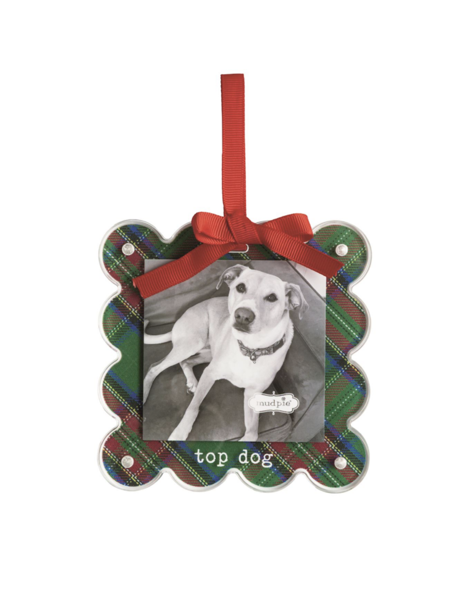 Mudpie Top Dog Tartan Photo Ornament
