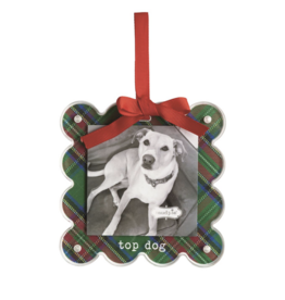 Mudpie Top Dog Tartan Photo Ornament