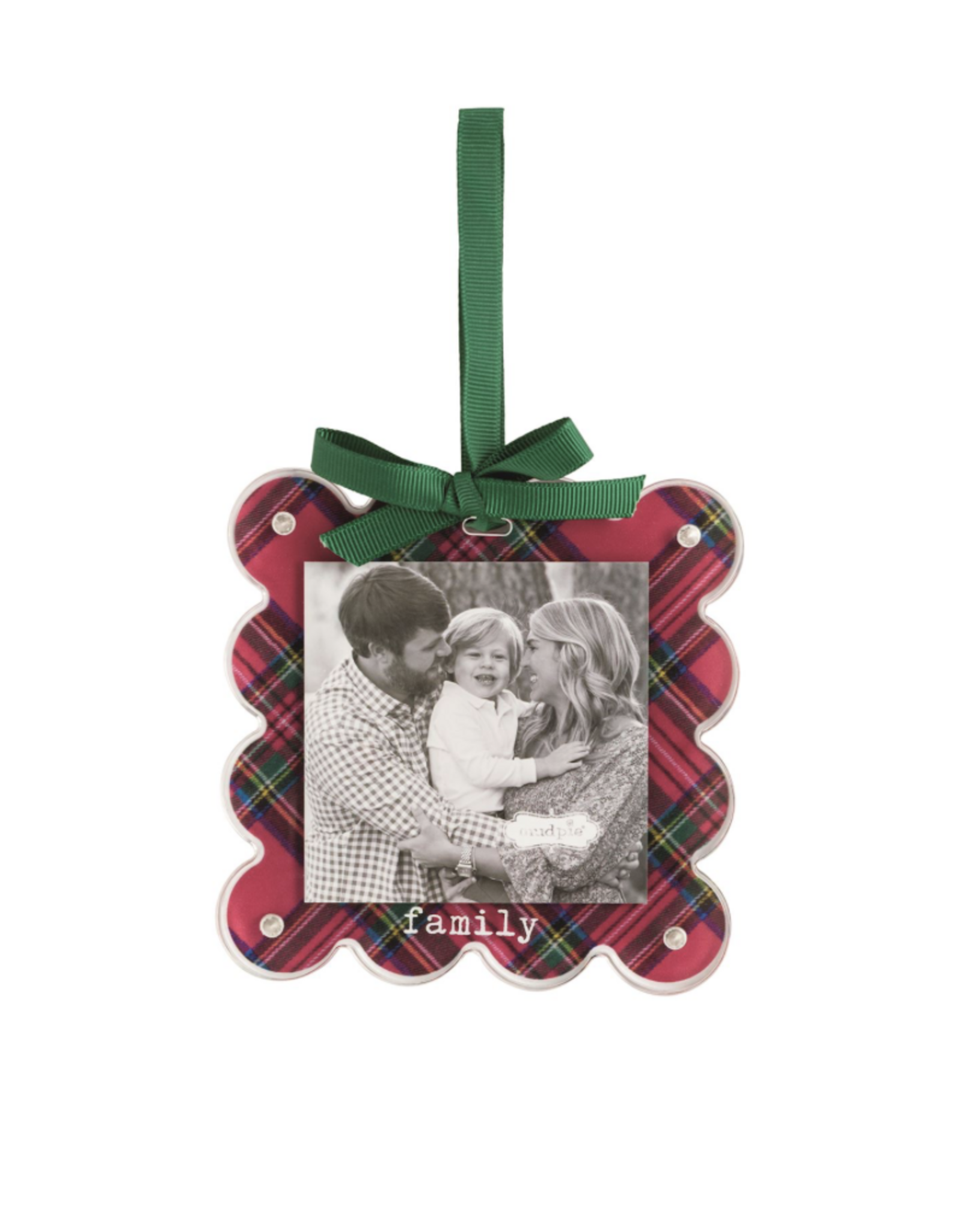 Mudpie Family Tartan Photo Ornament