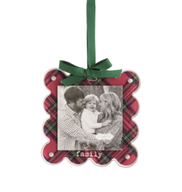 Mudpie Family Tartan Photo Ornament